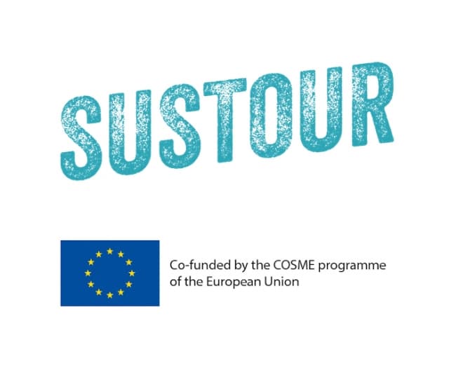 SUSTOUR logo with EU flag and text Co-funded by the COSME programme of the European Union