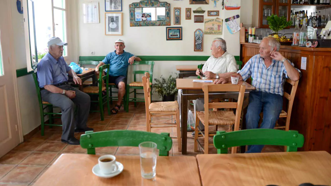 Explore Messinia-The warm, simple charm of a traditional Greek Kafeneio, where weathered tables and tiny cups of coffee invite authentic connections. Explore Messinia-The warm, simple charm of a traditional Greek Kafeneio, where weathered tables and tiny cups of coffee invite authentic connections.